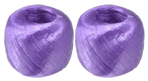 M METERXITY 2 Rollos Cuerda de Poliéster Nylon Plástico 4cm x 110M (A*L) Rollo de Cuerdas de Plástico para Hogar Manualidades/Jardinería/Embalaje/Transporte [360 Pies/4330 Morado]