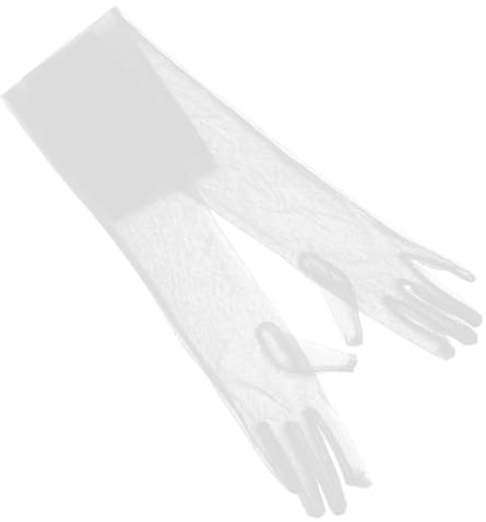 VALICLUD 1paar Damen Transparente Tüllhandschuhe Für Hochzeiten Elegante Lange Fingerhandschuhe Als Brautaccessoire Leicht Und Atmungsaktiv
