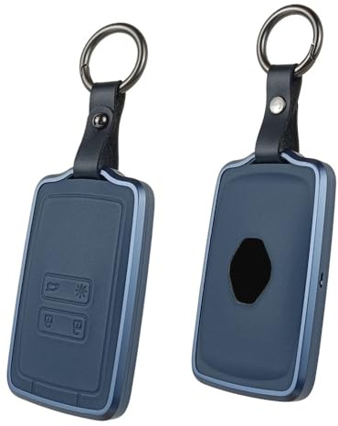 Baisirui Autoschlüssel Hülle kompatibel mit Renault 4-Tasten Smartkey Autoschlüssel Dacia Jogger Schlüsselhülle für Kadjar Megane Arkana Duster Schlüssel Hülle Zubehör (blau)