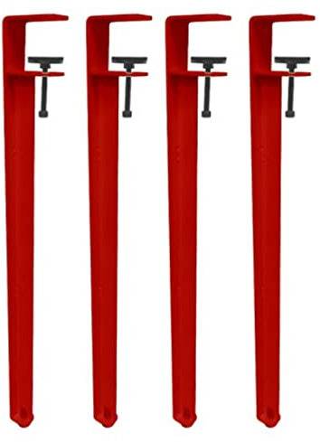 Furniture Legs,Legs for Tables,Adjustable Metal Table Clamp Leg for DIY Furniture 4 Pack No Drill Installation Includes Protection Pad & Allen Key 40cm Red(Red,40cm)