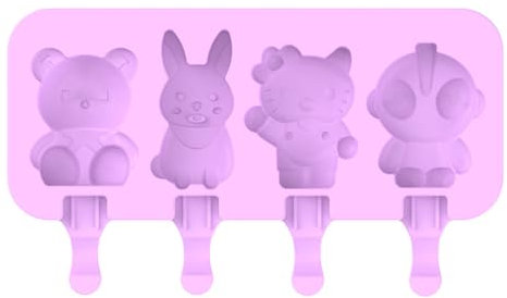 HQRKOTM 1 molde helado de silicona para helado con 4 palitos, sin BPA, para niños y adultos.