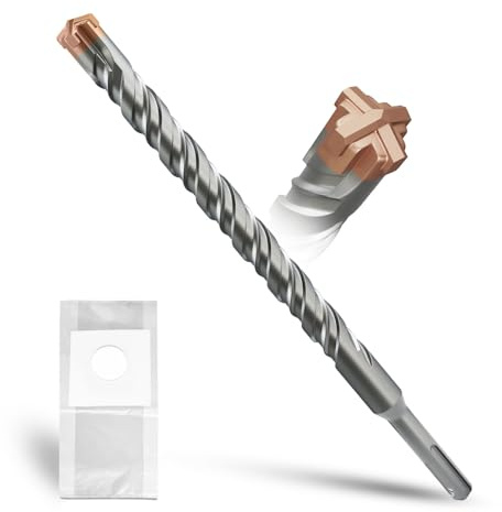 METOTY SDS Plus bohrer 18mm×260mm，mit 4 Hartmetallschneiden,Kopf mit Beschichtung,Steinbohrer,Hammerbohrer,Betonbohrer,Für Stein,Beton,Naturstein,Ziegelmauer