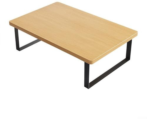 Supporto per forno a microonde, organizer da cucina in metallo e legno, con piedini antiscivolo, design salvaspazio per cucina, camera da letto, studio, 40 x 30 x 8,5 cm (giallo)