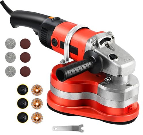 Amoladora de hormigón eléctrica angular para hormigón, 6 velocidades variables, pulidora de piedra, para granito, mármol, baldosas de piedra.