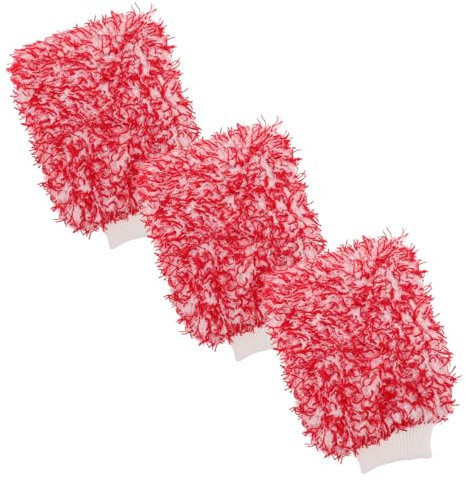 Alipis 3 Pièces Mitaines De Lavage Auto Microfibre Lot pour Nettoyage Extérieur Absorption d'eau Renforcée Conviennent à Plusieurs Véhicules