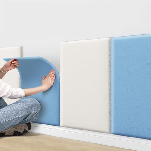 Wall Padding for Kids Playroom, Peel and Stick Headboard, Self-Adhesive Padded Wall Panels, Anti Collision Wall Cushion for Bedroom Living Room Nursery, Acoustic(Brown,6PCS)