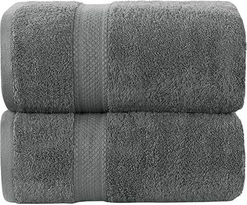 HOUSEGADS Luxury Jumbo Bath Sheet - 600 GSM 100% Ring Spun Cotton - Highly Absorbent and Quick Dry - Extra Large Bath Sheets Towel - Super Soft - Hotel Quality (Grey, 90X180CM -1PC)