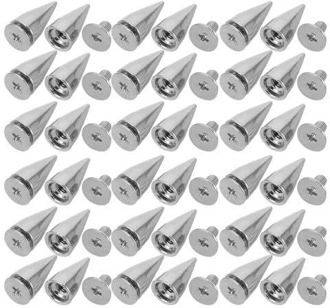 Alipis 100pièces Clous Coniques Métal pour Vêtements à Visser pour Travaux du Décoration Punk pour Vestes Jean et Accessoires