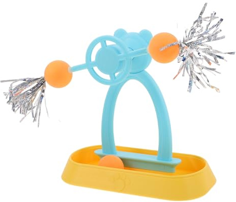 Abaodam Interactif pour Chat d'Intérieur Moulin à Vent en Plastique Balle de Jeu Mobile et Baguette à Picots Stimulation Mentale et Exercice pour Chatons et Chats Adultes