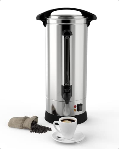 Garvee 110 Cup Commercial Coffee Maker 16 L, Large Capacity Coffee Urns with Double-wall 304 Stainless Steel, Quick Brewing Coffee Dispenser for Meeting Rooms and Other Large Gatherings