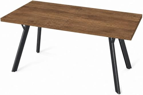 LEWE Mesa Comedor Madera, Mesa de Cocina Rectangular 160 x 80 x 75 cm