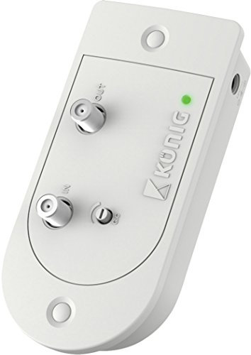 König KN-PROAMP21 Amplificatore TV Professionale da 18 Db con Canale di Ritorno e 1 Uscita, Bianco