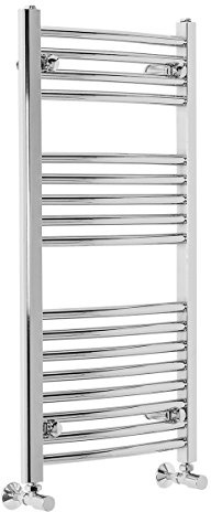 Warmehaus Curved Heated Bathroom Towel Rail Radiator 900x450 Chrome | Wall Mounted, Contemporary Kitchen Ladder Warmer, Steel, Corrosion Resistance, Durable Finish, Central Heating