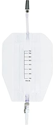 10Pcs Urine Leg Bag 750ml Capacity with Short Tube (5cm) - Lever Tap Valve - Fabric Back – Sterile Drainage Leg Bag - Catheter Leg Bag - Suitable to use with Catheter Bag Straps