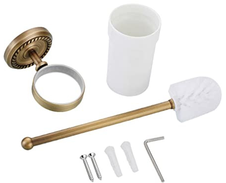 LOVIVER Soporte de Escobilla de de Latón WC Conjunto de Lavabo Watercloset Clean