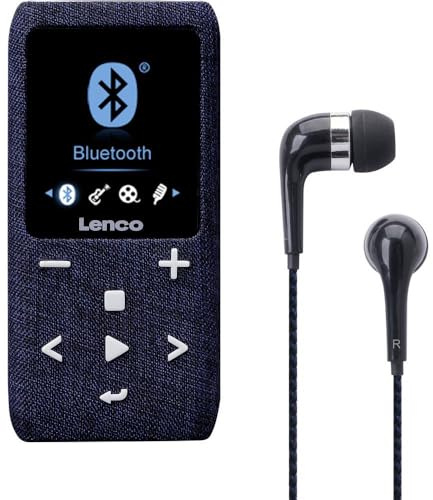 Lenco Xemio-861 Bluetooth-MP3-spelare, 8 GB Micro SD-kort, Bluetooth, FM-radio, röstmemo, 1,8 tum TFT-skärm, e-bokläsfunktion, minne upp till 64 GB, blå