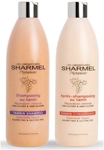 Kit Duo Sans Sulfate - Sans silicone - Kit Shampoing et Soin Au Tanin Pour Lissage Brésilien et Au Tanin (1 litre x 2) - Fabriqué En France