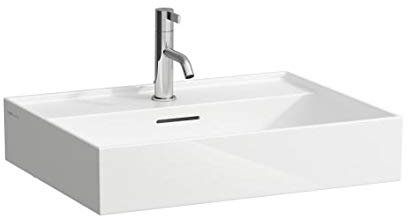 Laufen Kartell Aufsatzwaschtisch 1 Hahnloch, mit Überlauf, Wandmontage, Unterseite geschliffen, 600x460, Farbe: Weiß - H8163330001041