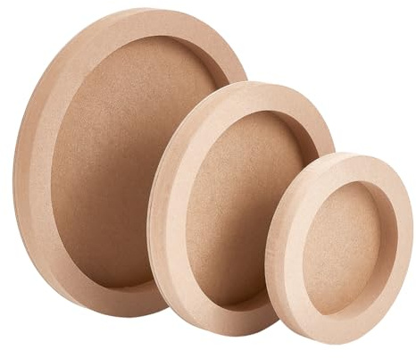 OLYCRAFT 3 Stück Holz Leinwand Bretter 15/20/25 cm Durchmesser | Runde, Holz Malbretter, Unbehandelte Holzplatten, Kunst Leinwände, Für Bastelprojekte Kunstmalerei Schnitzerei Gravur DIY
