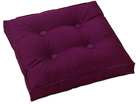 ZYBCQL Quadrat Baumwollleinen Bodenkissen,Weich Yoga Tatami Meditationskissen Stuhlauflage Bodenkissen Dickes,Abnehmbar Und Waschbar Sitzkissen-Lila 40x40x8cm(15.7x15.7x3in)