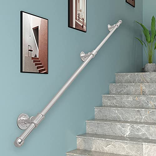 GLP Outdoor Grab Handles, Silver | Stair Rails and Handrails, Staircase Handrail Banister Stairs Rail Support Kit | External Outside Wall Mounted, 1m 1.5m 2m 2.5m 3m Stairway Railing