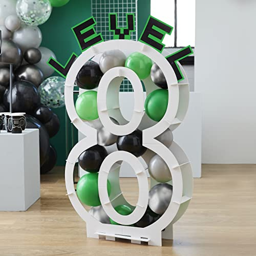 Ginger Ray Videospiel Latex Level Ballon Mosaik Kinder Party Dekoration Personalisiertes Kit Schwarz