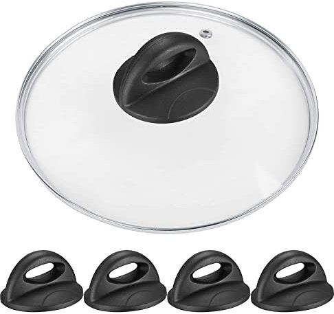 4 Stück Topfdeckelgriffe, Universal Pfannendeckel Griffe, Pan Lid Cover Knöpfe, Ersatzgriffe für Glasdeckel, Töpfe deckel, Ersatzknöpfe, Kasserolle - Schwarz