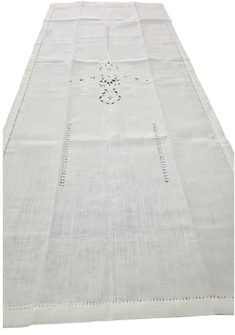 Corredocasa Coppia Tendine in Misto Lino con Ricamo ad Intaglio Elegante Raffinate per Casa, Soggiorno per un'Atmosfera Accogliente Made in Italy Unico e Decorativo(Naturale Ricamo Beige, 60x150 cm)