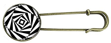 Optische Illusion Art Deco Fashion Retro Metall Brosche Pin Clip Schmuck, M