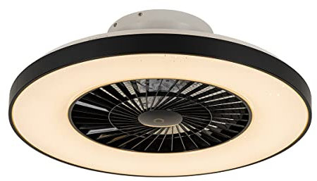 QAZQA - Modern Smarter Deckenventilator mit beleuchtung schwarz mit Sterneneffekt 60cm inkl. LED Dimmbar mit Fernbedienung - Climo Dimmer I Dimmbar I Wohnzimmer I Schlafzimmer - Kunststoff Rund - I (n
