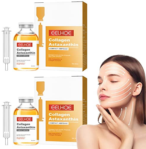 FirmTox Collagen Astaxanthin Lifting Ampoule, Astaxanthin Collagen Gel Ampoule Essence, Advanced Collagen Boost Anti Aging Serum (2 bottles)