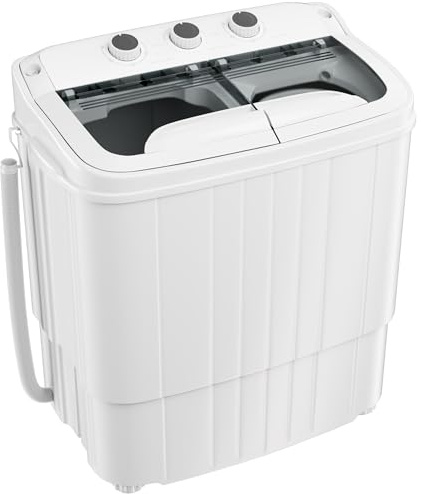Pataku Portable Washing Machine, 17.6 Lbs Compact Mini Washer and Dryer Combo,Twin Tub Laundry Washer with Spin Cycle, Soaking Function Ideal for Apartment, Dorms, RVs Camping, Grey
