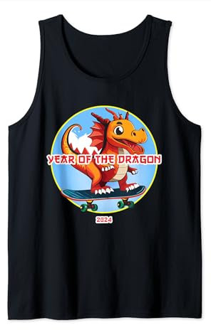 Planche à roulettes Dragon Nouvel An lunaire chinois 2024 Débardeur