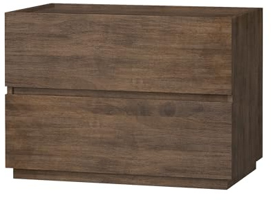 woodtalks Stackable 2 Drawer Dresser, Multi-Purpose Storage Closet Cube Dressers for Bedroom, Storage Cabinet for Entryway, Nightstand Sofa Beside Table Drawer Chest, 23.6 in, Walnut, Brown