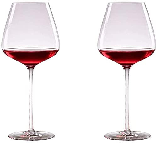 QUNINE Kelche, Premium-Rotweingläser, Kristall-Weingläser, 2er-Set, Weinglas, großes Fassungsvermögen, 680 ml, Stielglas (Farbe: transparent) (transparent)