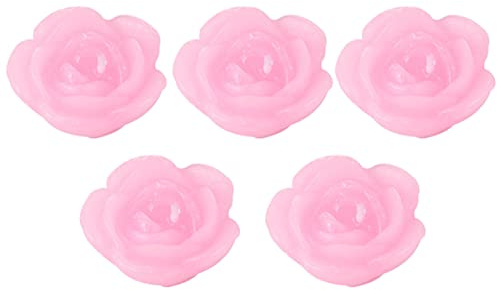 PRETYZOOM Paraffin Candles 5pcs Rose Candle Light Water Floating Candles Floating Rose Flower Floating Pink Paraffin Water Candle Sunflower