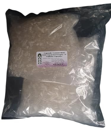 Capsule Connection Separated Empty Pullulan Capsules, 0 Size, Vegan & Vegetarian (5000) Resealable Bag