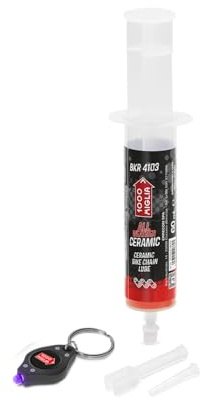 1000 Miglia BKR 4103 ALL WEATHER CERAMICO Lubrificante Catena Bici per utilizzo in ogni Condizione del tracciato - 60 ml, Siringa con applicatori Drop e Huggie System, formula fluorescente profumata