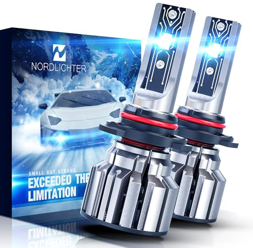 N NORDLICHTER 9005 Bulbs, 600% Brightness 9005 Fog Light 6500K Xenon White Extremely Super Bright Plug & Play with Cooling Fan (Pack of 2)