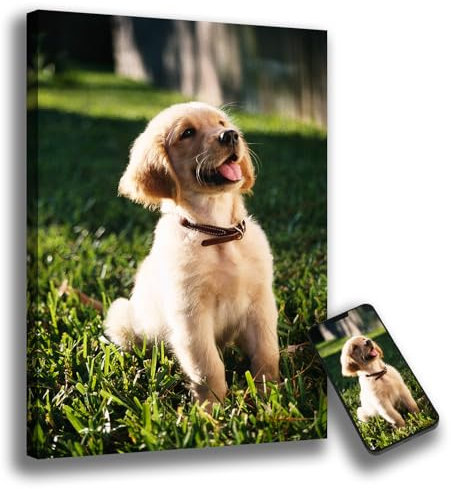 OOPS Cuadro Personalizado con tu Foto | 100% Personalizable | Bastidor de Madera | Regalo para Bodas, Cumpleaños, San Valentín y Recuerdos (Lienzo, 60x40)