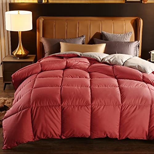 Bettbezug-Sets für Kingsize-Betten, Doppelbettdecke mit 7,5 Tog, weiße Daunendecke, sehr warme, dicke Winterdecke, luxuriöse Doppelbettdecke, Füllwatte für 2 Personen, Steppdecken mit Plissierung