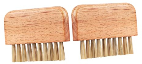 Brosse à Ongles de Nettoyage 2 Pièces en Bois Kaki pour Mains | Manche Ergonomique, Poils Doux pour Surface Délicate, Lot Pratique pour Salon et Usage Domestique