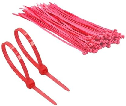 TERF® 100 Pcs Fluorescent Pink Cable Ties 370mm (14.57'') X 4.8mm Premium Nylon Zip Ties Wraps Secure Self Locking Mechanism Plastic Tie for Home Office Garden Garage Workshop DIY Use