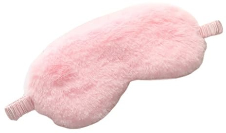 Leichte, bequeme Schlafmaske, superweich, verstellbar, Kaninchen, Plüsch-Augenmasken zum Schlafen, Schichten, Arbeit, Nickerchen, für Männer und Frauen (Rosa)