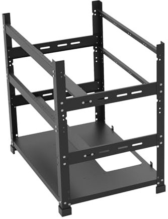 Rahmen des Bergbaus - Stahlabbaugehäuse - Motherboard Rack Miner - Open Air Computer Case Mining Rig -Rahmen, Kühlung -PSU, Bergbau -Rig -Rahmen Open Mining Frame Rack für 12 GPU -Bergbaugehäuse