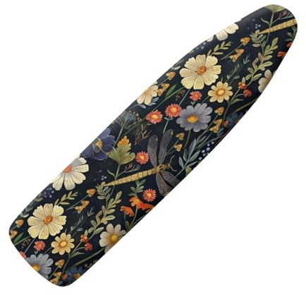 Daisy Mushroom Iron Board Cover Stretch Dust Covers Standard Size Ironing Board Protector with Elastic Edges Home Decoration Table Top Ironing Board Cover