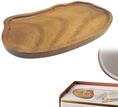 SwirlColor Bandeja de joyería de madera, bandeja decorativa multifuncional de la bandeja de la llave retro para el dormitorio del pasillo del baño
