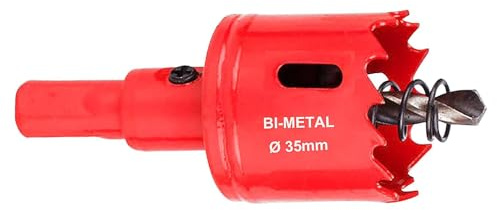 35mm Bimetall lochsäge, M42 HSS Lochschneider Rot Lochöffner-Bohrer für Holz Aluminium Trockenbau Rohr Kunststoff
