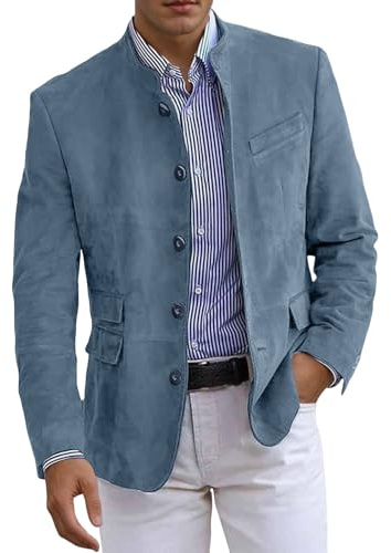 Sommer Sakko Herren Leicht, Sommeranzug Herren Leicht Leinensakkos Mit Knopfleiste Vorne Business Sakko Baumwolle Herrenblazer Bequemer Sportsakko Casual Anzugsakko Regular Fit Für Freizeit