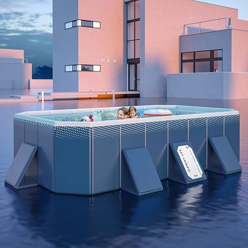 FOELANNE Family Lounge Pool, Non-Inflatable Rectangular Folding Swimming Pool Multiple Sizes Pack Of 4(3m/10ft)